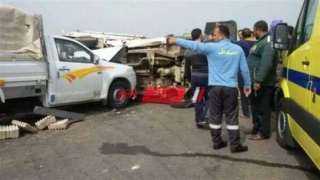 مصرع سائق في حادث إنقلاب سيارة ربع نقل بصحراوي سوهاج الشرقي